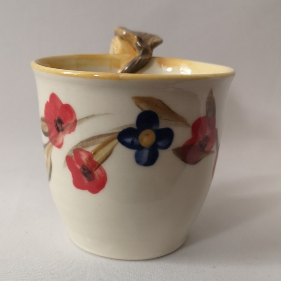 Set of Two Studio Art Pottery Coffee / Tea Mugs, Large Purple & Yellow Dragonfly - Picture 4 of 9